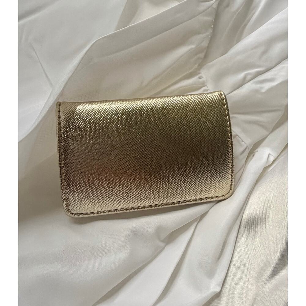 Francesca’s Gold Metallic Card Case, Business Card Holder, Business Card Wallet